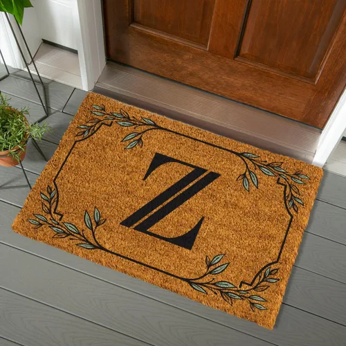 Miniatura 22 de Evergreen Flag Alfombra de puerta de fibra de coco monograma Letra B Alfombra para puerta delantera para interiores y exteriores 71x41 cm