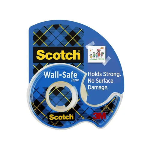 Scotch Cinta segura para pared, 1 rollo dispensador, cinta extraíble segura para pared, para colgar fotos, arte, decoración, 3/4 pulgadas x 650