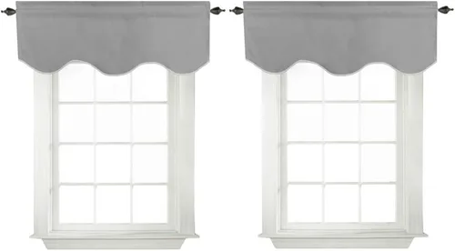 Miniatura 12 de Turquoize - Cenefa opaca para ventanas de cocina/baño/sala de estar/dormitorio con aislamiento térmico, cenefa festoneada con bolsillo para Aqua