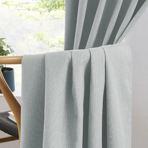 Miniatura 5 de Paneles de cortinas de ventana 100% opacas, con trabillas traseras, bolsillo para barra, gancho, cinturón, aspecto plisado, cortinas para sistema