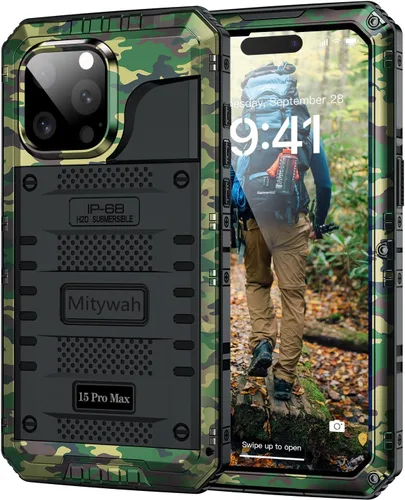 Miniatura 104 de Mitywah Funda impermeable para iPhone 7/iPhone 8 / iPhone SE 2020, funda de metal resistente de grado militar, protección de cuerpo completo