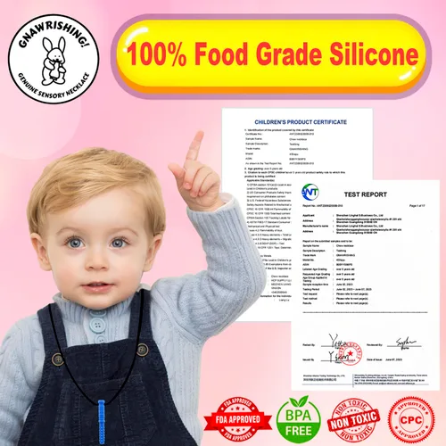 Miniatura 2 de Collares masticables sensoriales para niños, 8 piezas con forma de cilindro, juguetes masticables sensoriales para niños con autismo, niñas y niños