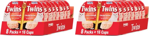 Miniatura 9 de INABA Gemelos para gatos, plato de gelée de pollo rallado y caldo con extracto de té verde, 1.23 onzas por porción, 16 porciones, receta de atún