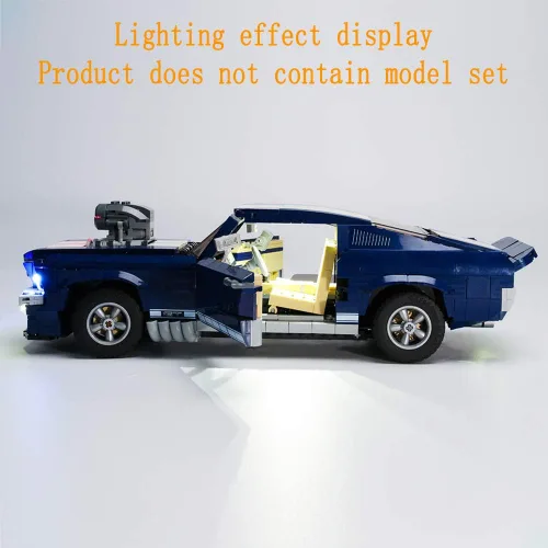 Miniatura 3 de GEAMENT Kit de luces de bloques de versión mejorada para el modelo de construcción Creator Expert Ford Mustang, compatible con el auto Lego 10265