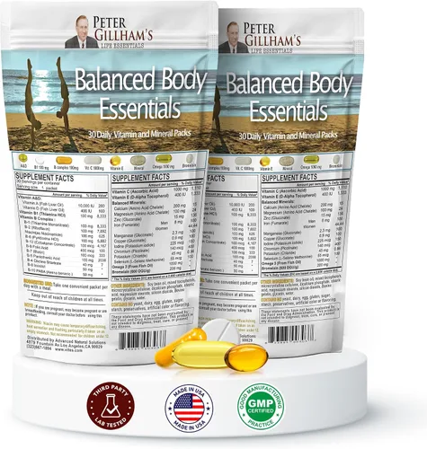 Perer's Choice - Paquete de multivitamínicos y minerales naturales diarios, 2 paquetes de 30 paquetes diarios, alta potencia para la digestión,