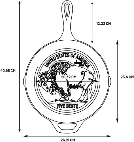 Miniatura 3 de Lodge - Sartén de hierro fundido Buffalo Nickel, 10.25 pulgadas