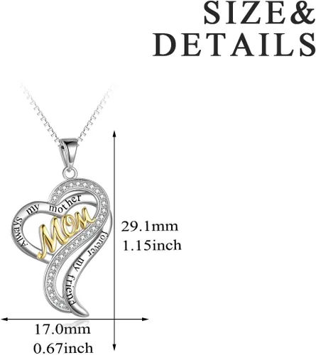 Miniatura 3 de Poplyke - Collar de plata de ley para mamá, abuela, hermana, hija, amiga, para mujeres, adolescentes y niñas