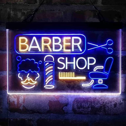 Miniatura 16 de ADVPRO Barbería barra de corte de pelo salón tricolor LED neón signo verde y rojo y amarillo 13 x 8.7 pulgadas st9s32-i2044-gry