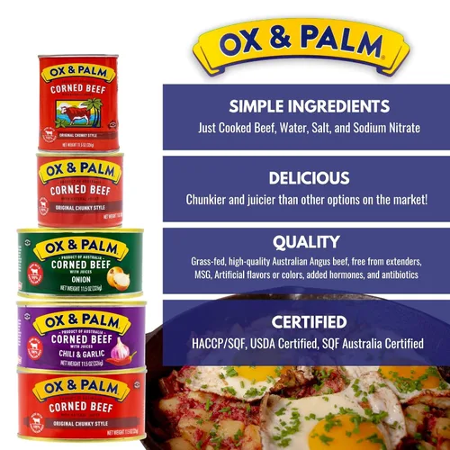 Miniatura 6 de Ox & Palm Carne en Conserva de Res Estilo Chunky Original, 7 Onzas (Paquete de 12)