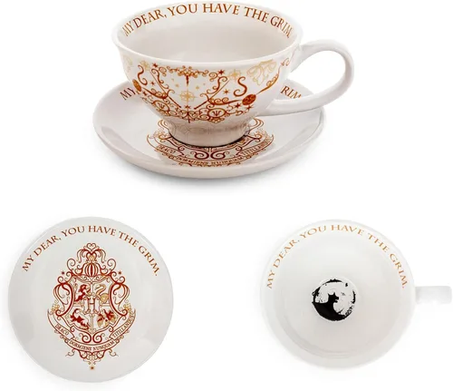 Miniatura 2 de Juego de taza y platillo de cerámica de 12 onzas de Harry Potter Grim Artículo coleccionable oficial del Mundo Mágico Juego de regalo para una