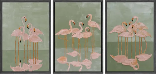 Miniatura 112 de SIGNWIN Lienzo enmarcado para pared, juego de arte de collage de hojas transparentes en blanco y negro, ilustraciones de naturaleza silvestre, arte
