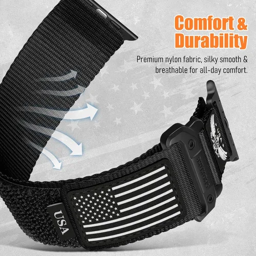 Miniatura 4 de Correa de nylon resistente para Apple Watch para hombres y mujeres de 42 mm, 41 mm, 40 mm, 38 mm, correas de iWatch para hombre, correa deportiva