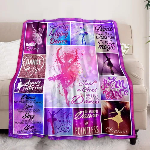 Miniatura 3 de Mantas de baile para niñas adolescentes y mujeres - Regalos de recital rosa, mantas de 50"x60" para bailarina, profesora, amante