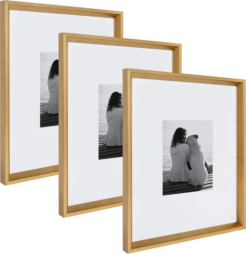 Miniatura 12 de Kate and Laurel Calter, juego de marcos de pared modernos, negro 16x20 acolchado a 8x10, paquete de 3
