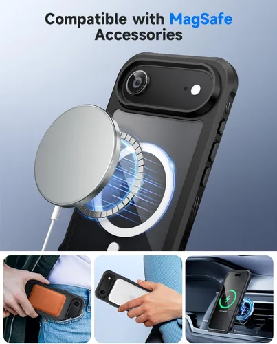 Miniatura 6 de seacosmo para iPhone Air Funda, Carcasa Completa con Protector de Privacidad de Vidrio Templado 9H Integrado y Protector de Lente de Cámara