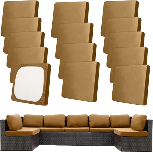 Miniatura 66 de Fundas de cojín de patio, fundas de cojín para exteriores, fundas de cojín elásticas de repuesto, protectores de muebles lavables y reutilizables