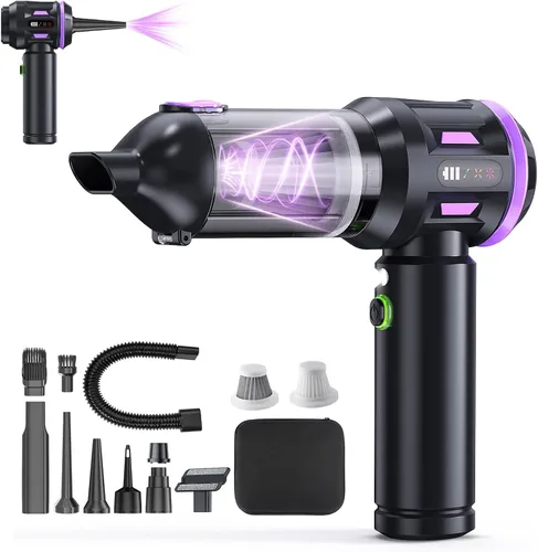 Miniatura 9 de Aspiradora de mano inalámbrica para automóvil, succión fuerte de 22000 Pa con motor sin escobillas, filtro HEPA, filtro de metal lavable adicional