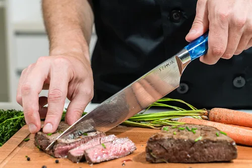 Miniatura 4 de Cuchillo de chef Cuchillo de cocina profesional de 8 pulgadas Acero inoxidable alemán de alto carbono Hoja ultra afilada y mango ergonómico
