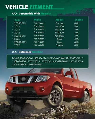 Miniatura 4 de SCITOO Kit de cadena de distribución Bomba de agua TK3042, AW9426 para Nissan Frontier/NV1500 / NV2500 12, para Nissan NV3500 12, para Nissan