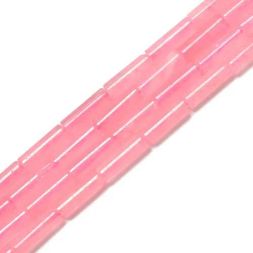 JM Design Granos naturales del tubo del cilindro del cuarzo rosa tamaño 13.1x42.7 ft m 15.5" filamento para la fabricación de joyas
