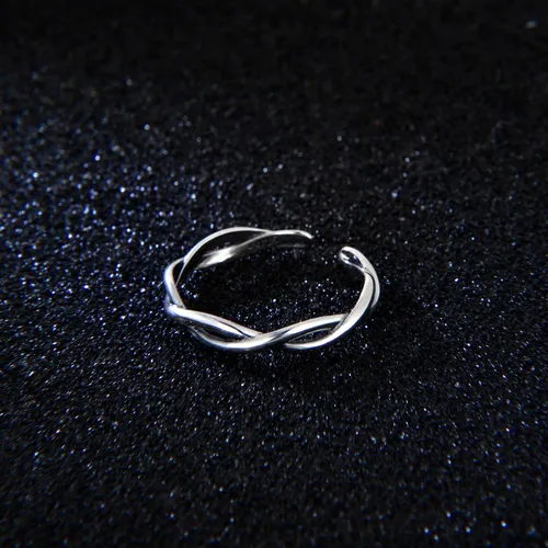 Miniatura 39 de CANDYFANCY Anillo de nudo celta de plata de ley 925 abierto para el dedo medio nudillo para mujer, tamaño ajustable 4-7