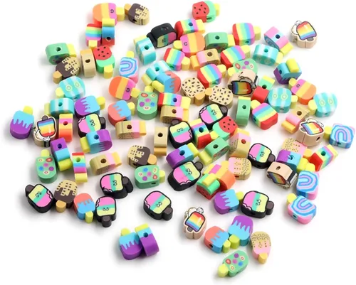 Miniatura 26 de 100 cuentas de arcilla polimérica mixta Heishi para hacer pulseras, aretes, collares, joyas Bola