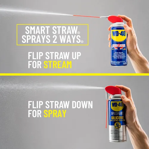 Miniatura 3 de WD-40 - Paquete combinado de lubricante de silicona multiuso y especialista, aerosoles inteligentes de paja de 2 maneras, fórmula original de 12