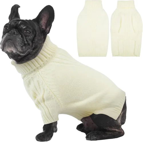 Miniatura 12 de IECOii Suéter extragrande para perro, suéteres térmicos cálidos para perros de raza gigante, ropa de punto, cuello alto de invierno, elástica