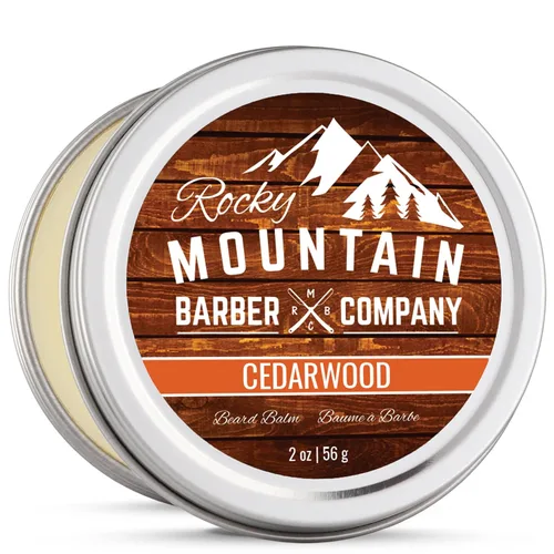 Bálsamo para la barba Rocky Mountain Barber, 100% natural, mezcla de cera de alta calidad con esencia de cedro, cera de abejas rica en nutrientes,