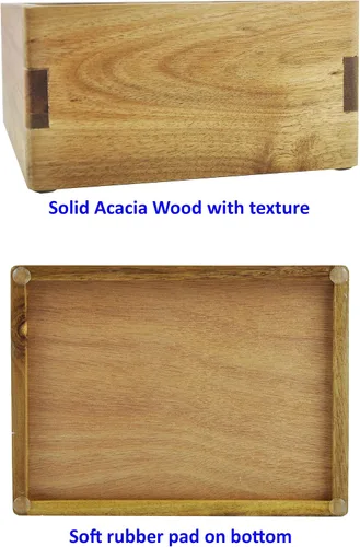 Miniatura 6 de Caja de almacenamiento de madera con tapa, caja de almacenamiento para guardar joyas, monedas, tarjetas, tesoro pequeño, caja decorativa de acacia