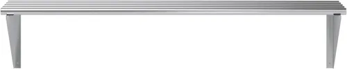 Miniatura 5 de Estante tubular de pared de acero inoxidable de alta calidad, 14 pulgadas de profundidad x 48 pulgadas de largo, certificado NSF, estante de pared