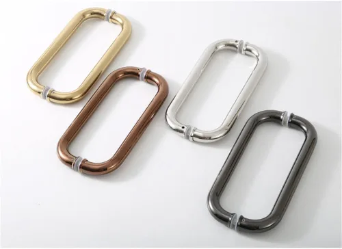 Miniatura 6 de WANLIAN Hardware - Tirador tubular de puerta de ducha de 8 pulgadas para puertas de ducha sin marco, con arandelas (manija de 8 pulgadas) (oro rosa)