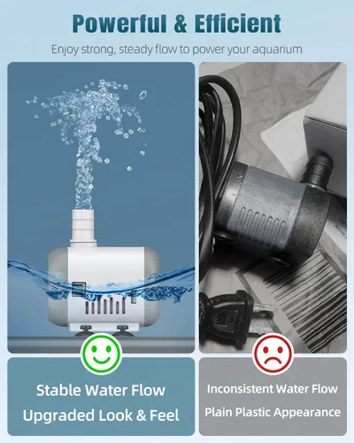 Miniatura 6 de Pawfly Bomba de fuente pequeña, bomba de agua sumergible de 130 GPH para fuente, mini bomba de agua de 8 W con elevación alta de 2.6 pies, bomba
