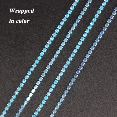 Miniatura 3 de Jerler Cadena de cierre SS6.5/0.079 in con diamantes de imitación de cristal de 10 yardas para manualidades de costura, ideal para bodas, fiestas
