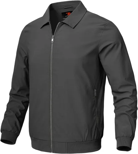 Miniatura 26 de Rdruko Chaquetas ligeras para hombre Cortavientos de primavera y otoño Chaquetas ligeras Casuales y elegantes con bolsillos
