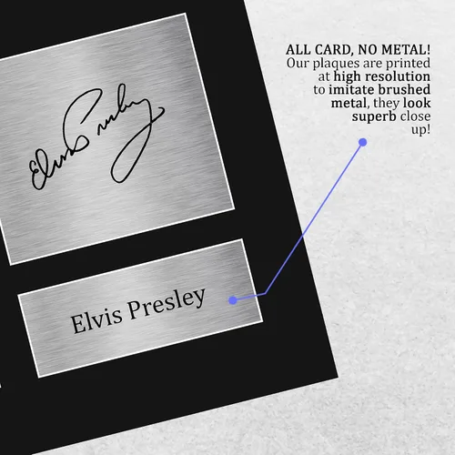 Miniatura 5 de HWC Trading Regalos de Elvis Presley USL con autógrafo impreso y firmado para fanáticos de recuerdos musicales - Tamaño carta de EE. UU