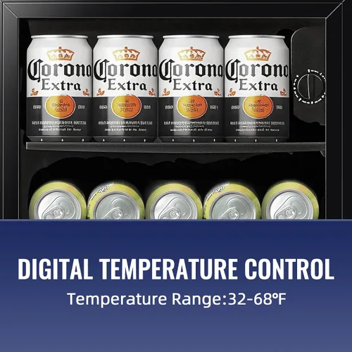 Miniatura 3 de Refrigerador de bebidas de 1.3 pies cúbicos, mini refrigerador para refrescos, cerveza o latas, enfriador de bebidas personal, 7 modos, estantes