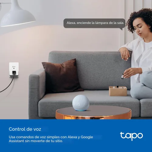 Miniatura 6 de TP-Link Tapo Enchufe inteligente Wi-Fi Mini, monitoreo de energía, compatible con Alexa y Google Home y Samsung SmartThings, temporizador, 15A/1800W