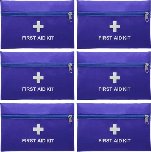 Faylapa 6 mini bolsas vacías de primeros auxilios, mini bolsa vacía de viaje para botiquín de primeros auxilios para viajes, hogar, oficina, Azul
