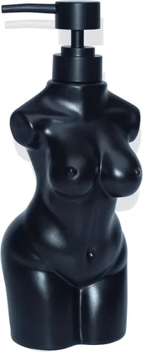 Dispensador de jabón de loción para niña, dispensador de jabón líquido recargable para manos, dispensador de jabón de cocina premium (negro)