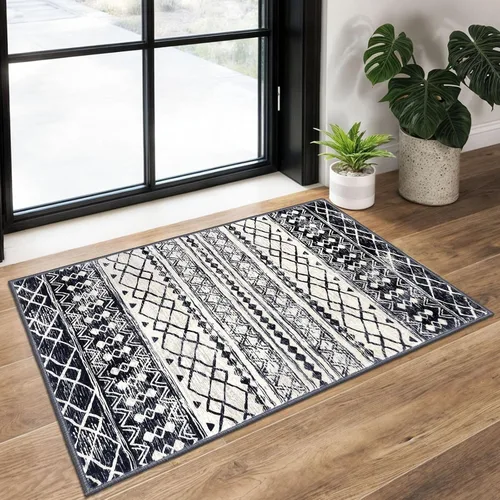 Miniatura 85 de KUTA Alfombras Boho para pasillos de 2.6x10 pies, alfombra de pasillo marroquí lavable, antideslizante, vintage, gris, alfombras de cocina, ultra