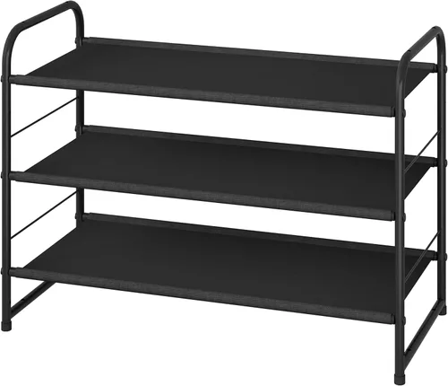 Miniatura 10 de Simple Trending - Zapatero apilable de 2 niveles, organizador de almacenamiento para zapatos de metal, negro