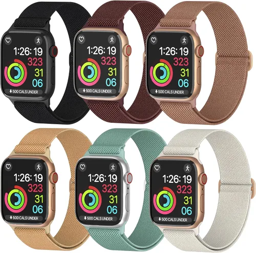 Miniatura 21 de Correas de nailon para Apple Watch unisex – iWatch 1/2/3/4/5/6/7/8/9/SE/Ultra 2 correas para 1.496 in/1.575 in/1.614 in/1.654 in/1.732 in/1.772
