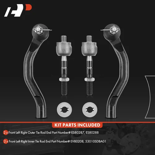Miniatura 2 de A-Premium Juego de 4 barras de acoplamiento frontal interior y exterior, compatible con Honda Accord 2003 2004 2005 2006 2007, V6 3.0L