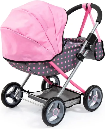 Miniatura 2 de Bayer: Cochecito Cosy, Fairy Poka Dot Gris Rosa - Incluye manta+almohada+bolso, para muñecas de hasta 18 pulgadas, a partir de 3 años