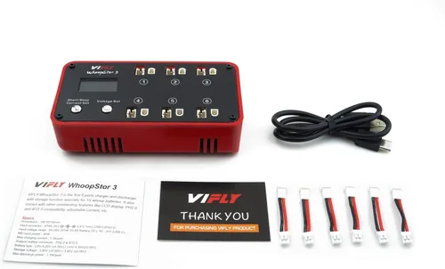 Miniatura 6 de VIFLY WhoopStor V3 6 Puertos 1S LiPo Cargador y Descargador de Almacenamiento de Batería con Pantalla LCD Cargador Tiny Whoop con Conectores PH2.0