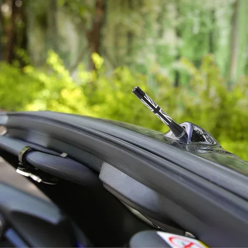 Miniatura 7 de x xotic tech Antena corta para automóvil con bandera de Union Jack compatible con Mini Cooper todos los modelos de 3 pulgadas (negro/gris)