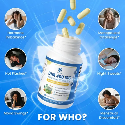 Miniatura 6 de Lukaree DIM Suplemento 400 mg para mujeres – 12 en 1 cápsulas liposomales diminutas – con cohosh negro, isoflavonas de soja y ácido alfa lipoico