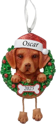 Miniatura 15 de Adorno personalizado para 2025, raza pura de perro Beagle, adorno para árbol de Navidad, decoración profesional personalizada, regalo para cachorro