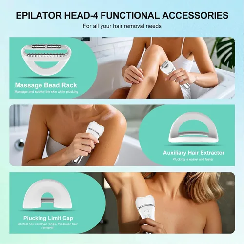 Miniatura 8 de Zesuti Depiladoras de Eliminación de Vello para Mujer - Maquinillas de Afeitar Eléctricas 2 en 1 para Mujer, Recortadora de Bikini de Doble Cabeza